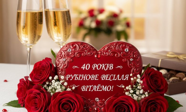 40 років привітання з рубіновим весіллям картинки