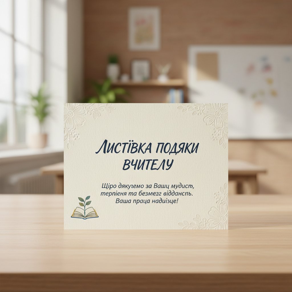 листівка подяка вчителю