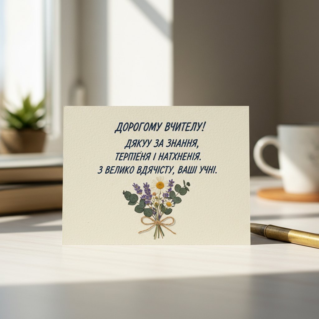 листівка подяка вчителю