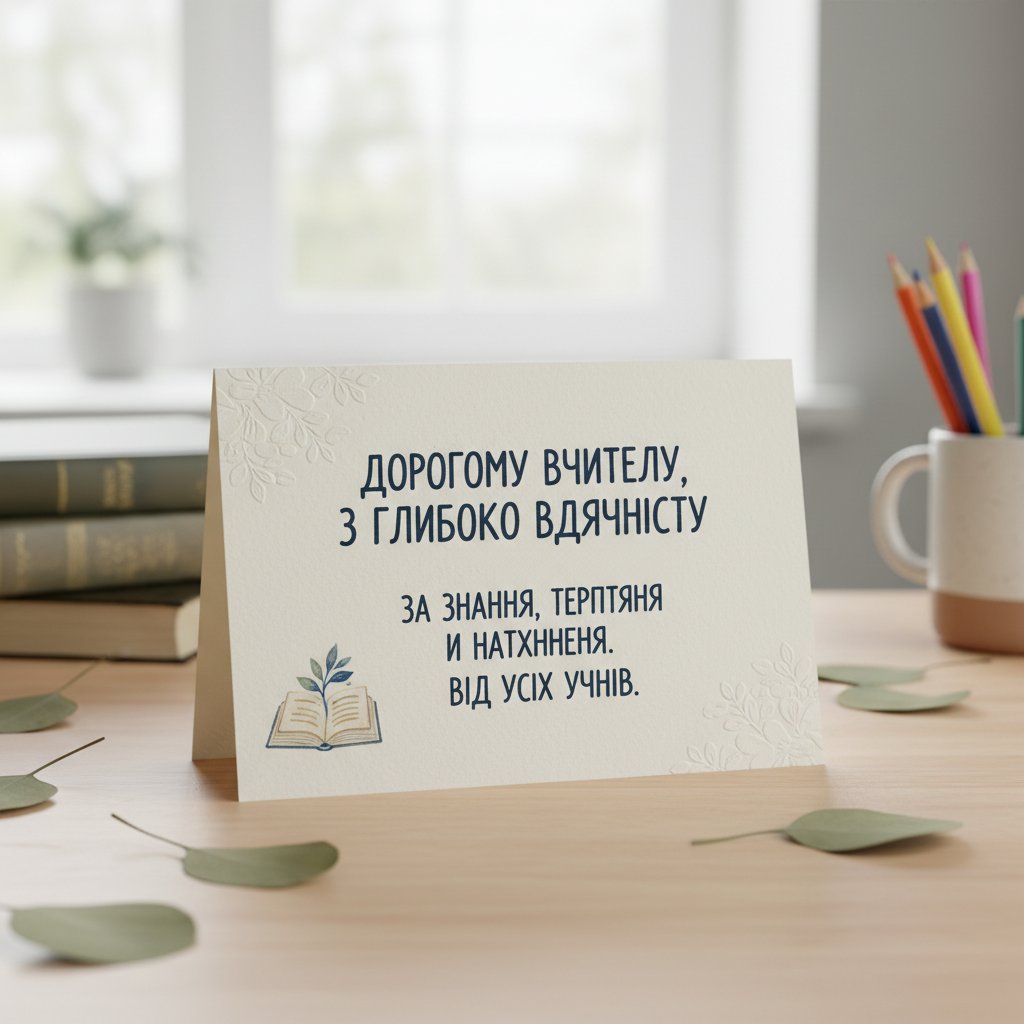 листівка подяка вчителю