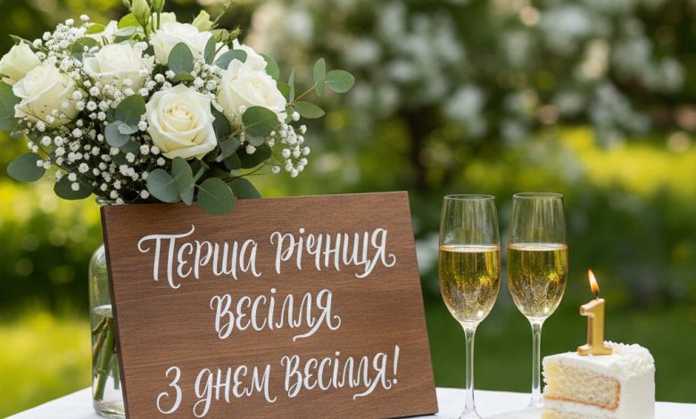 перша річниця весілля привітання