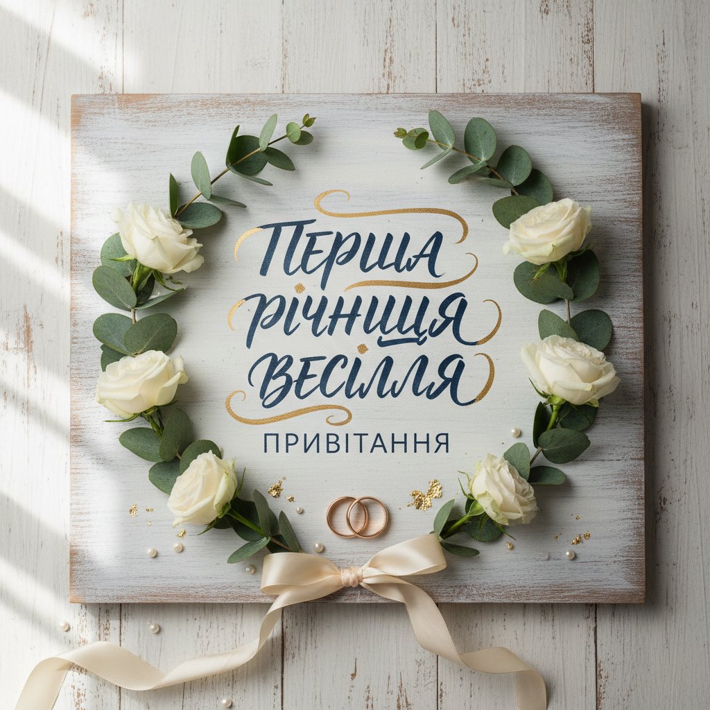 перша річниця весілля привітання