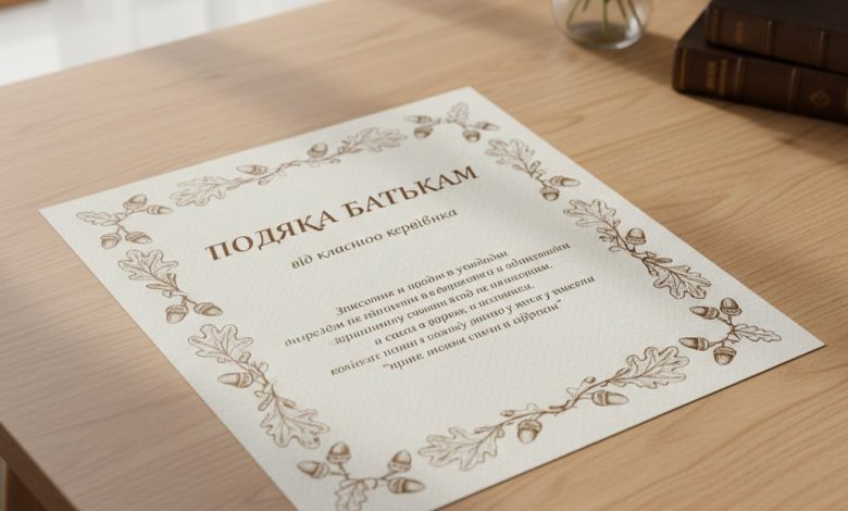 подяка батькам від класного керівника