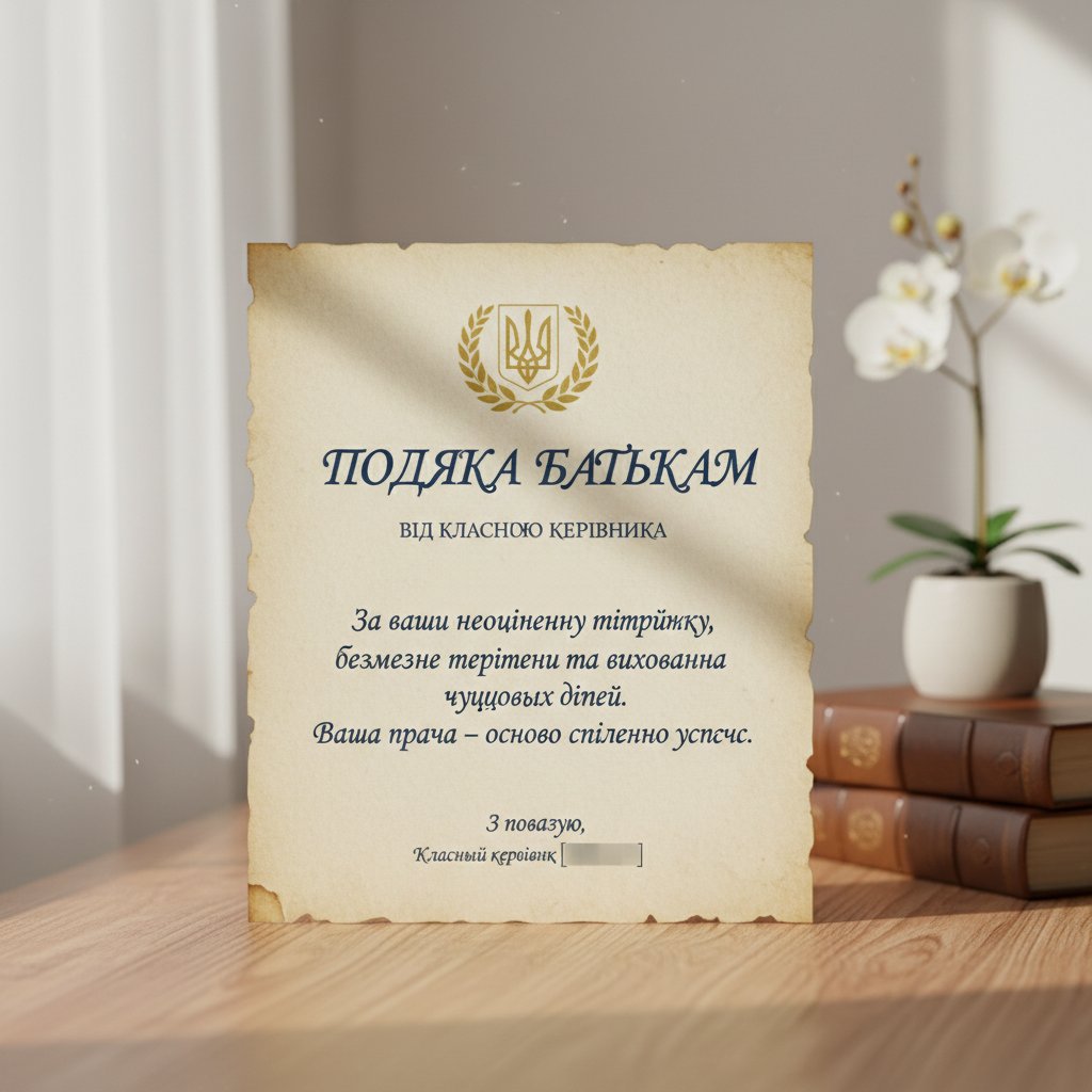 подяка батькам від класного керівника