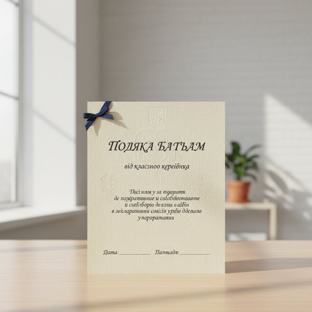 подяка батькам від класного керівника