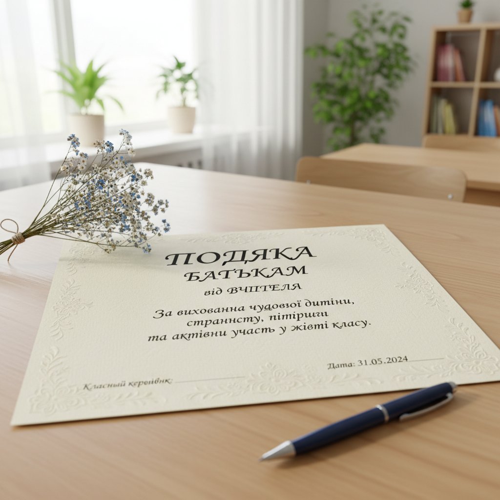 подяка батькам від вчителя