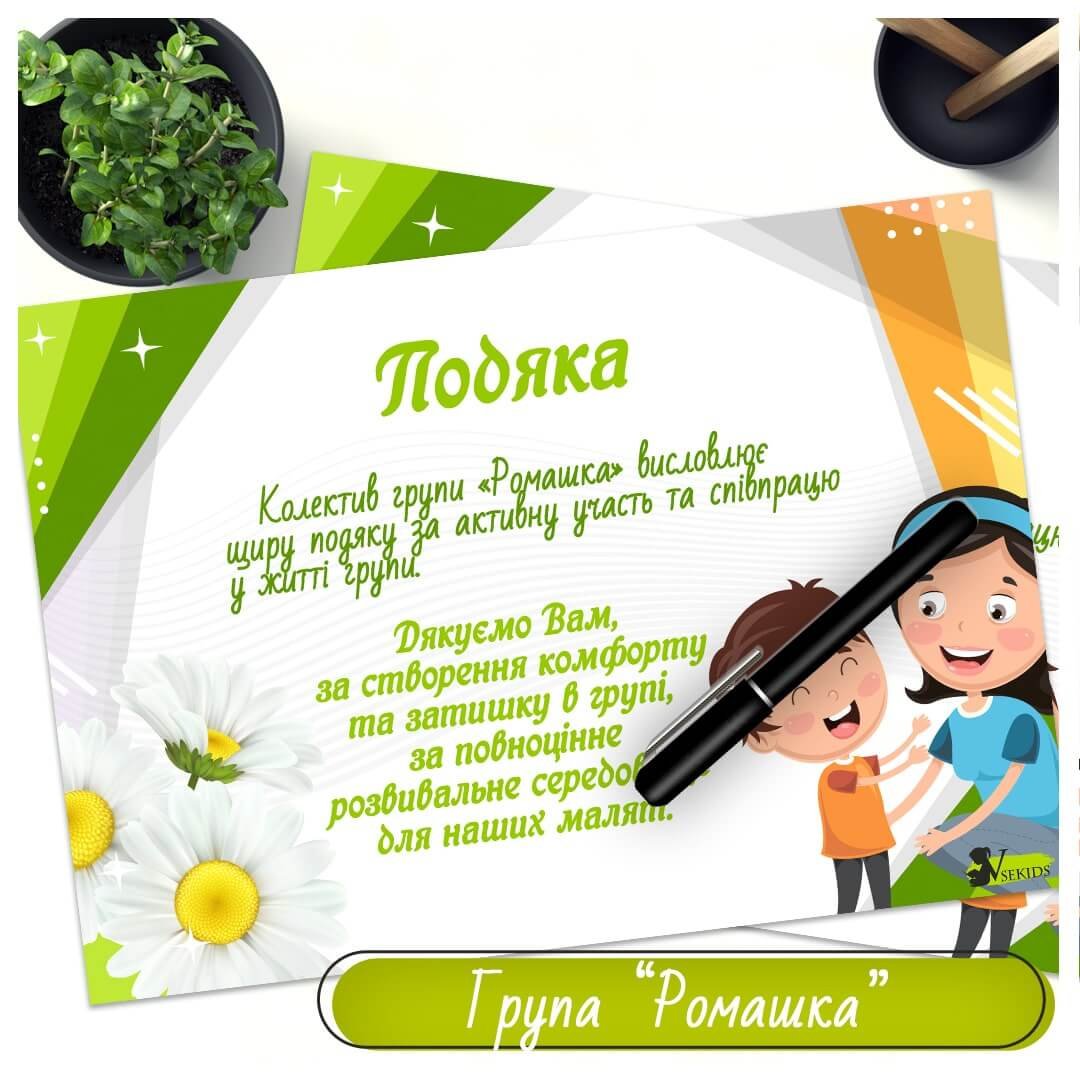 подяка батькам за співпрацю