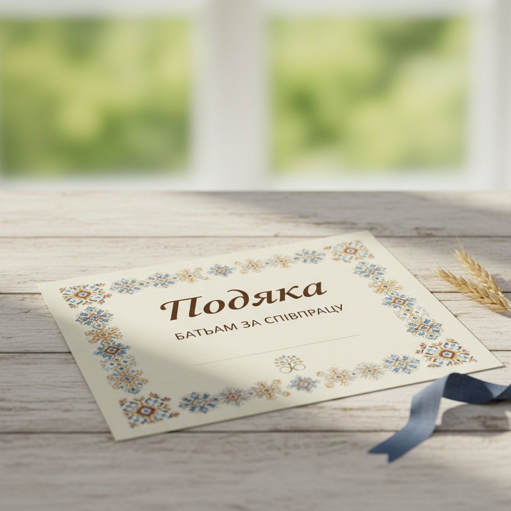 подяка батькам за співпрацю