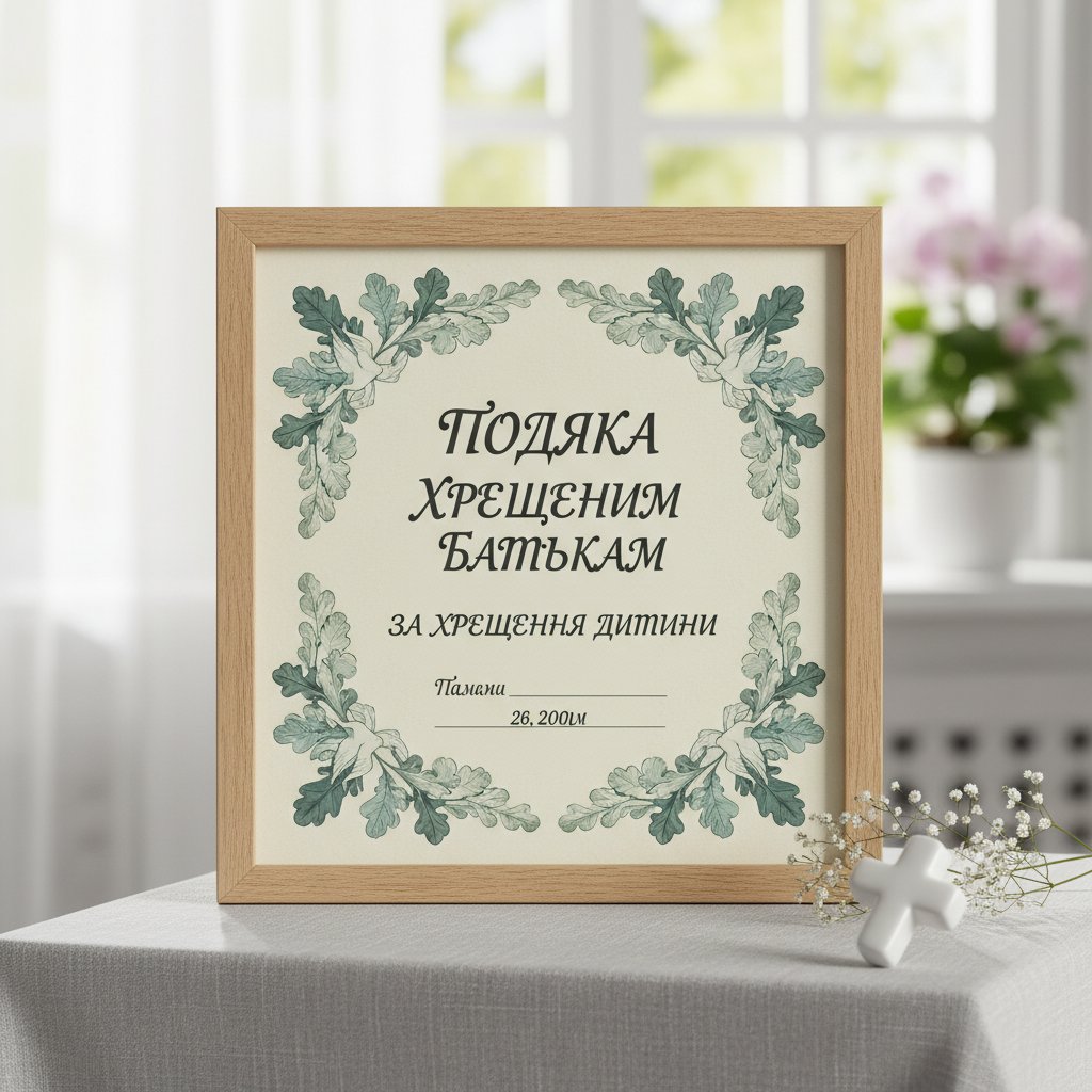 подяка хрещеним батькам за хрещення дитини
