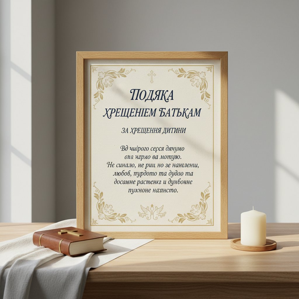 подяка хрещеним батькам за хрещення дитини
