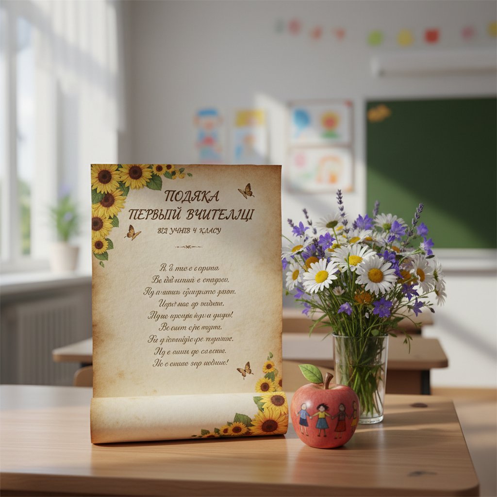 подяка першій вчительці від учнів 4 класу у віршах