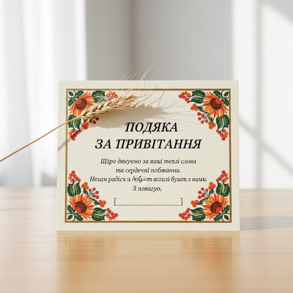 благодарность за поздравления на украинском языке