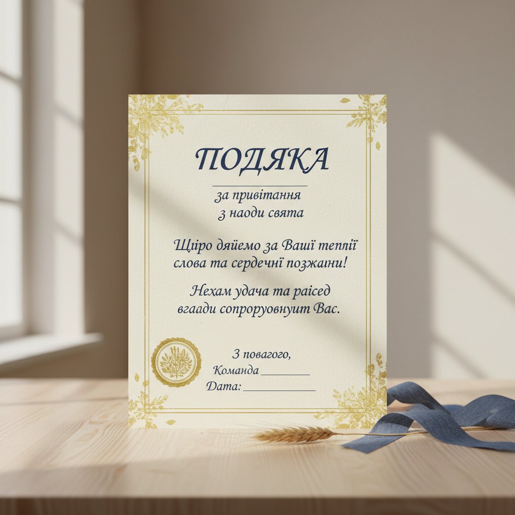 благодарность за поздравления на украинском языке