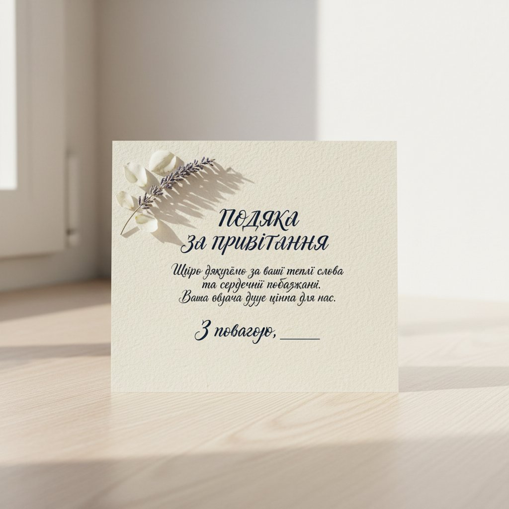благодарность за поздравления на украинском языке