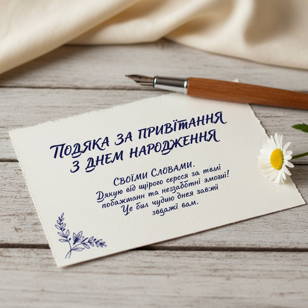подяка за привітання з днем народження своїми словами