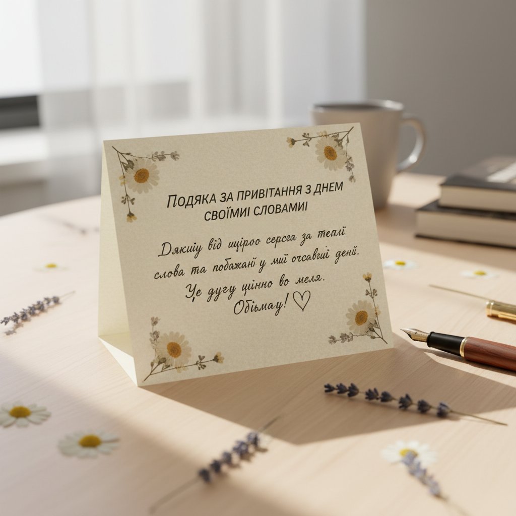 подяка за привітання з днем народження своїми словами