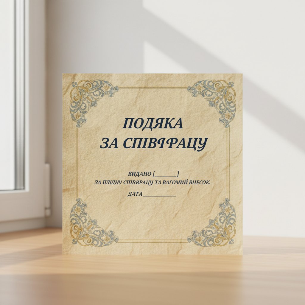 подяка за співпрацю