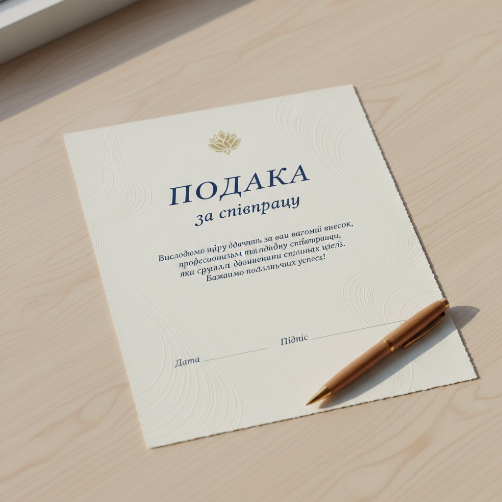 подяка за співпрацю