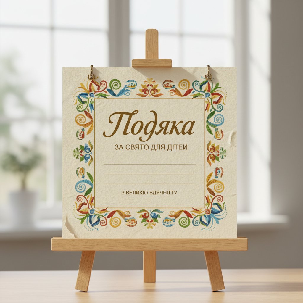 подяка за свято для дітей