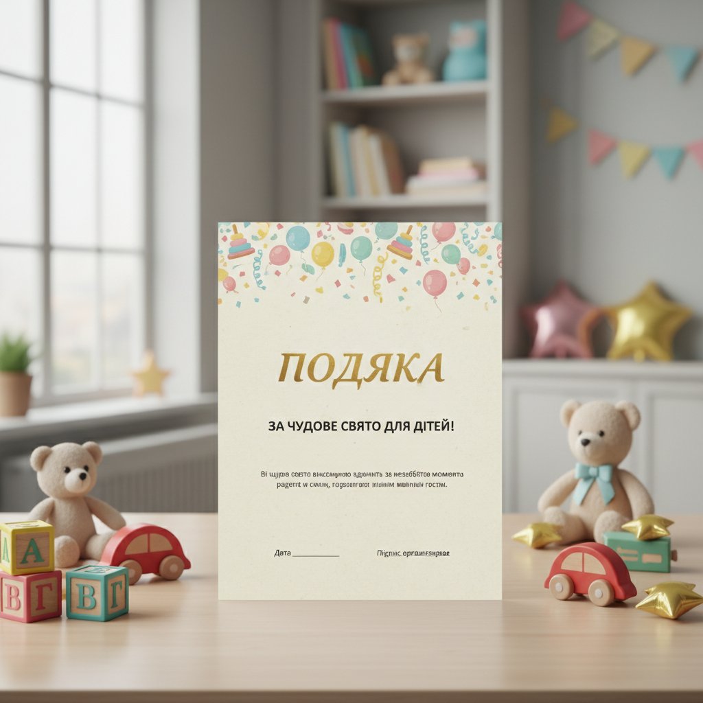 подяка за свято для дітей