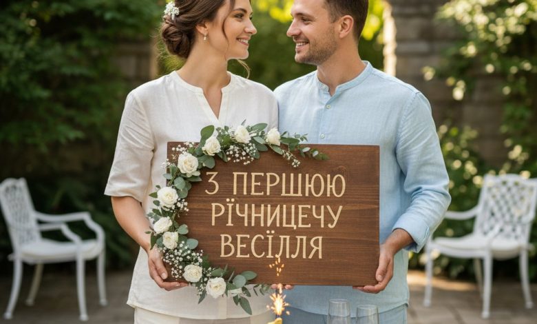 привітання з першою річницею весілля