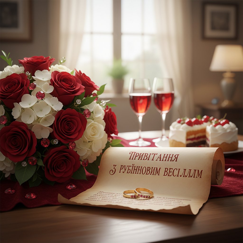 поздравления с рубиновой свадьбой