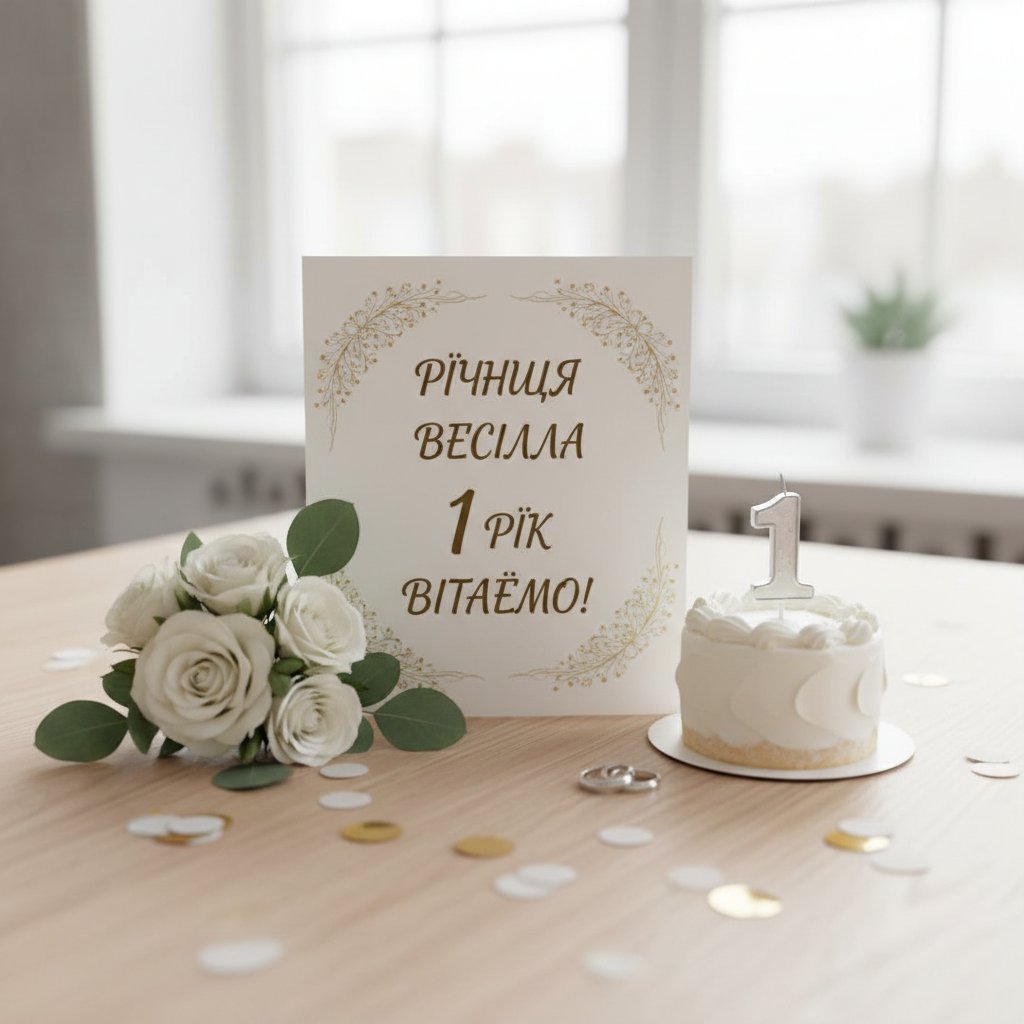 річниця весілля 1 рік привітання