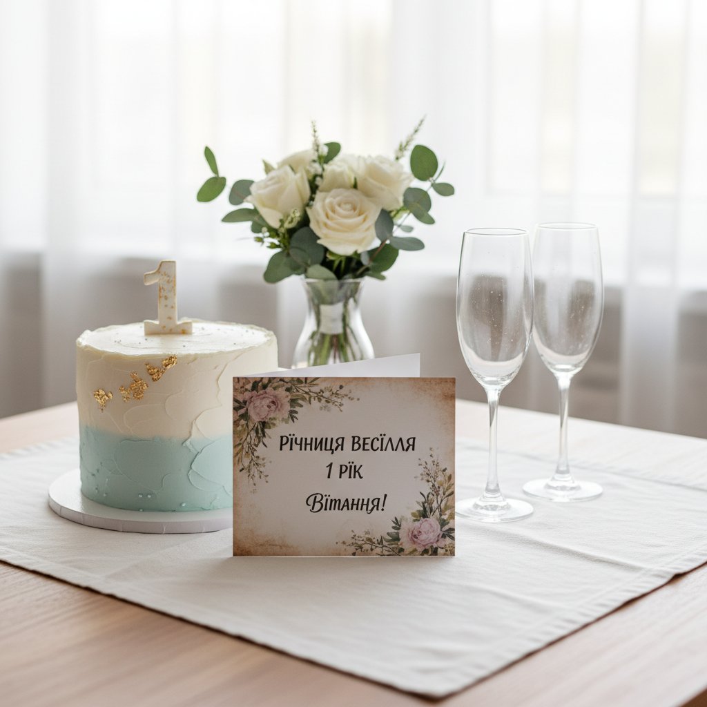 річниця весілля 1 рік привітання