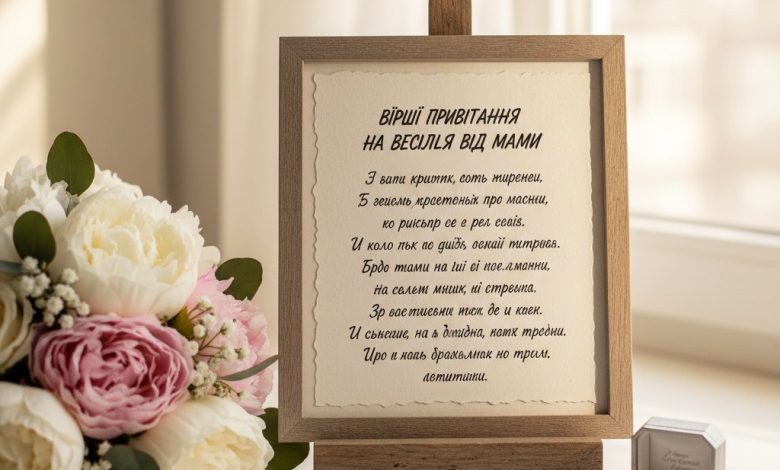 вірші привітання на весілля від мами