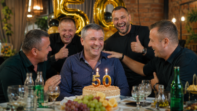 Веселе святкування 50-річчя чоловіка з друзями