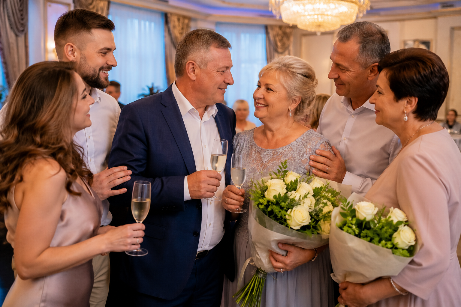 Святковий стіл на срібне весілля